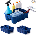 Matthew 3 Pack Large Plastic Tote Tool & Deluxe Supply Cleaning Caddy with Handle Portable Shower Basket Storage Caddy for Cleaning Products,Take-Out Drink,Bathrooms - Blue by MATTHEWCLEANINGPRODUCTS