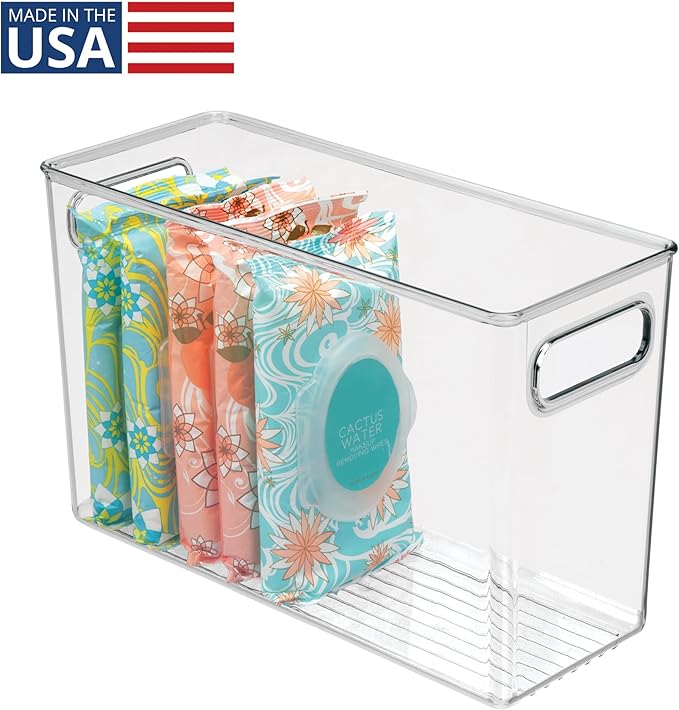 iDesign Slim Clear Plastic Bathroom Storage Bin, Tall Narrow | Organizer for Lotions, Creams, Toiletries - Image 2