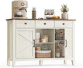 VASAGLE LIRY Collection - Coffee Bar Cabinet, Kitchen Storage Cabinet with 3 Drawers, Farmhouse Sideboard with Adjustable Shelf for Kitchen, Rustic White and Honey Brown UBBK371W01V1S by Unknown