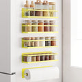 Magnetic Spice Rack For Refrigerator Magnetic Fridge Shelf For Kitchen Spice Organizer Magnetic Shelf For Fridge Space Saving Yellow 4 Pack With Magnetic Paper Towel Holder by Roysili