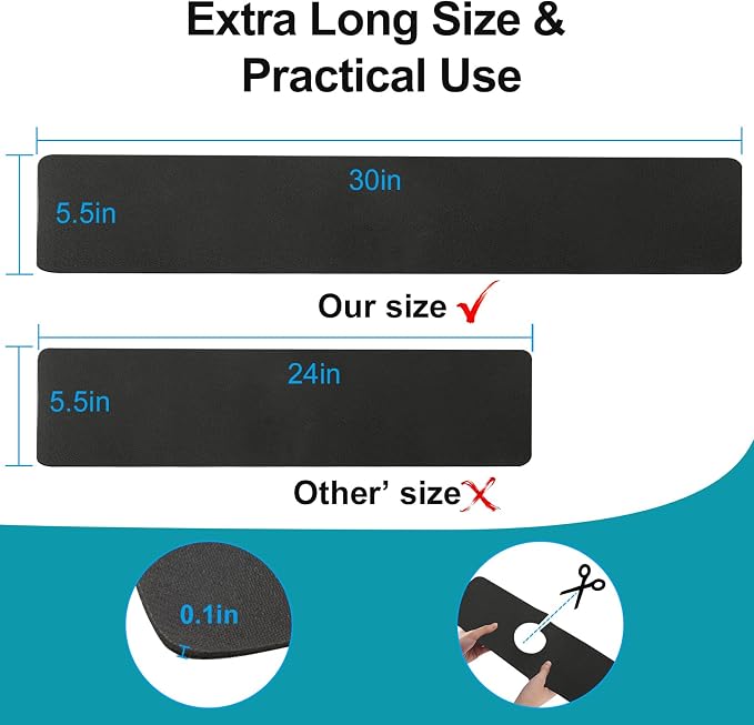 Customizable Kitchen Sink Faucet Mat: 30"Lx5.5"W Absorbent Splash Guard | Non-slip Fabric Rubber Mat, Cut to Fit Oval Rectangle Square Faucet & 2,3,4 Holes Irregular Sink with Soap Dispenser Air Gap - Image 6