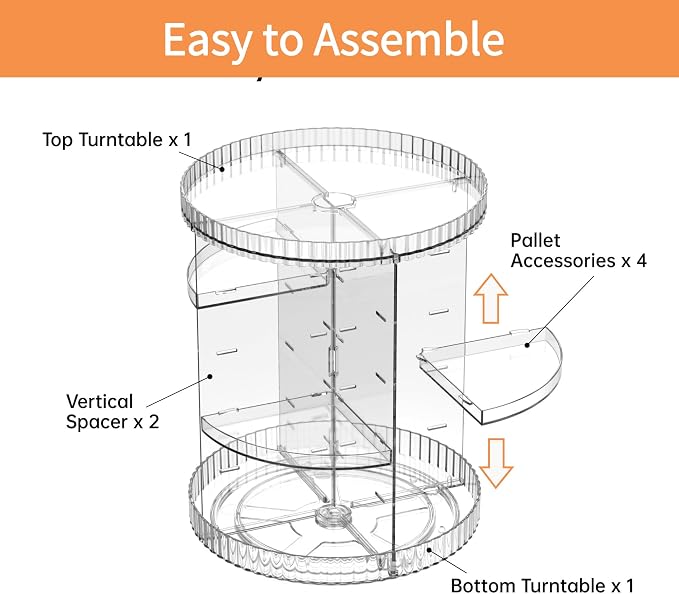Clear Rotating Makeup Organizer,8 Adjustable Layers Vanity Organizer Skincare Storage,Cosmetic Display Case 360° Stabilizly Spinning Multi-Function Storage for Bathroom and Bedroom Countertop - Image 6