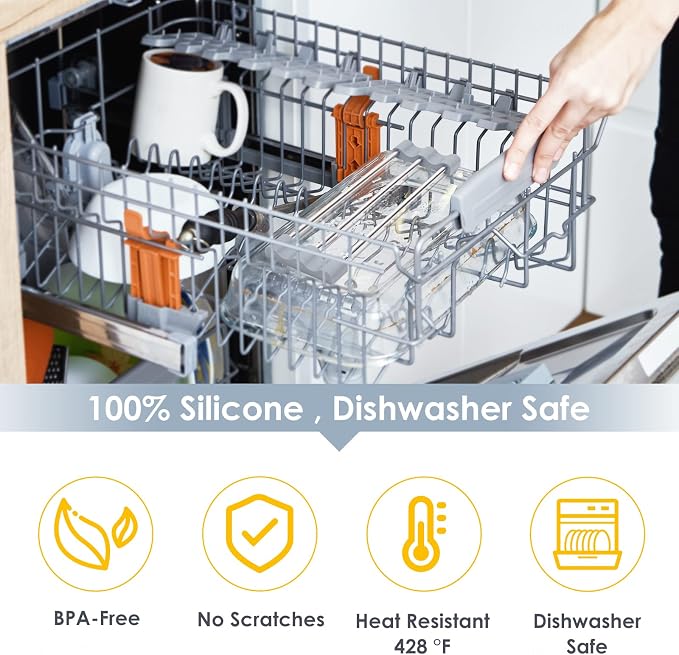 Tomorotec Adjustable Over-The-Sink Kitchen Rack, BPA-Free, Gray | Holds 16.5 Lbs; For Dishcloths, Sponges, and Brushes - Heat-Resistant Stainless Steel with Slim, Expandable Design - Image 5