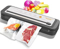 MEGAWISE Vacuum Sealer Machine, Portable Strong Suction Power Food Sealer, Bags and Cutter included with External Vacuum Function, Freshness Saver（Silver) by MEGAWISE