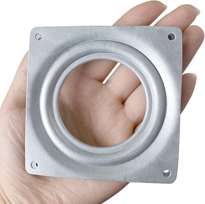 8Pack Lazy Susan Hardware, 4INCH Square Rotating Bearing Plate, 300lbs Capacity Lazy Susan Turntable Bearing for for Serving Trays, Kitchen Storage Racks, Craft Table, Zinc Plated Steel Swivel Plate | Lazy Susan Hardware Base for Serving Trays Kitchen ... - Image 5