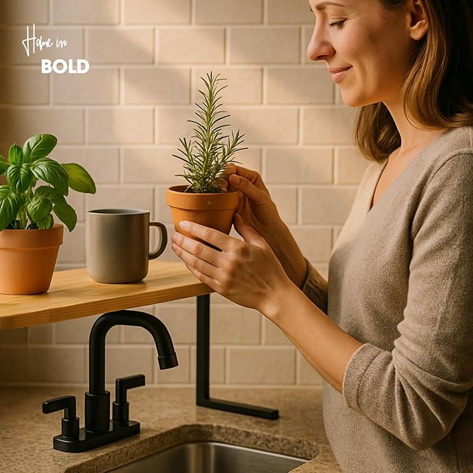 Over The Sink Shelf for Tall Faucet - Space-Saving Bathroom Over Faucet Kitchen Narrow Counter Over Sink Organizer, 30” L 6.25” W 9.25” H Metal Above Sink Shelf Top of Sink [Waterproof] - Image 2