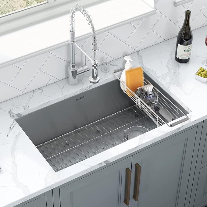 YQh Retractable Sink Drain Rack, 304stainless Steel Expandable Sink Storage Rack, Adjustabl Kitchen Sponge Drying Rack, soap Rack, Breathable Drainage (Adjustable Length 14in-18in) - Image 3