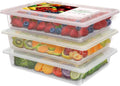 SILIVO Fridge Produce Saver Containers (3 Pack) - 2.5L Drain Tray Keeps Veggies, Fruits, Lettuce Fresh by SILIVO