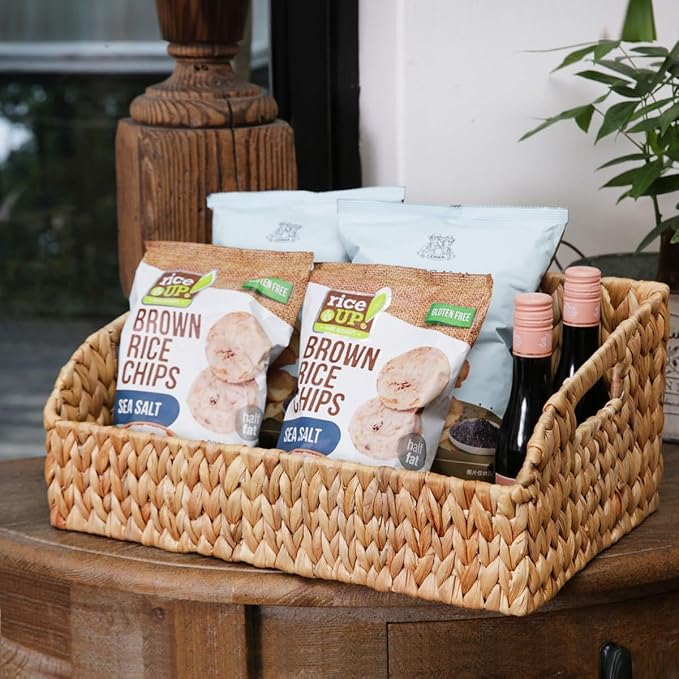 Wicker Baskets for Organizing, Pantry Baskets with Built-in Handles, Handwoven Labeled Wicker Storage Basket, Water Hyacinth Storage Bins for Shelves, 3 Pack, Natural - 2 Set - Image 7