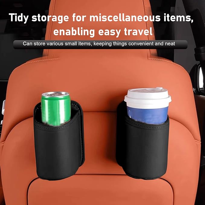 Shakas Car Door Large Cup Holder, Multifunctional Storage Bag Trash Can for Beverage Water Cup Mobile Phone, Waterproof Cleanable Leather Insert Organizer for Seat Back, for Cars Trucks (Black) - Image 6