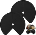 2 PCS 26.5" Lazy Susan Shelf Liner, Silicone Non-Slip Heat Resistant Turntable Mat, Pie Cut Organizer for Kitchen Cabinet Drawer Refrigerator Cupboard, Black by Unknown