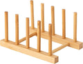 HBlife Bamboo Dish Plate Bowl Cup Book Pot Lid Cutting Board Drying Rack Stand Drainer Storage Holder Organizer Kitchen Cabinet（Keep Dry） by HBlife