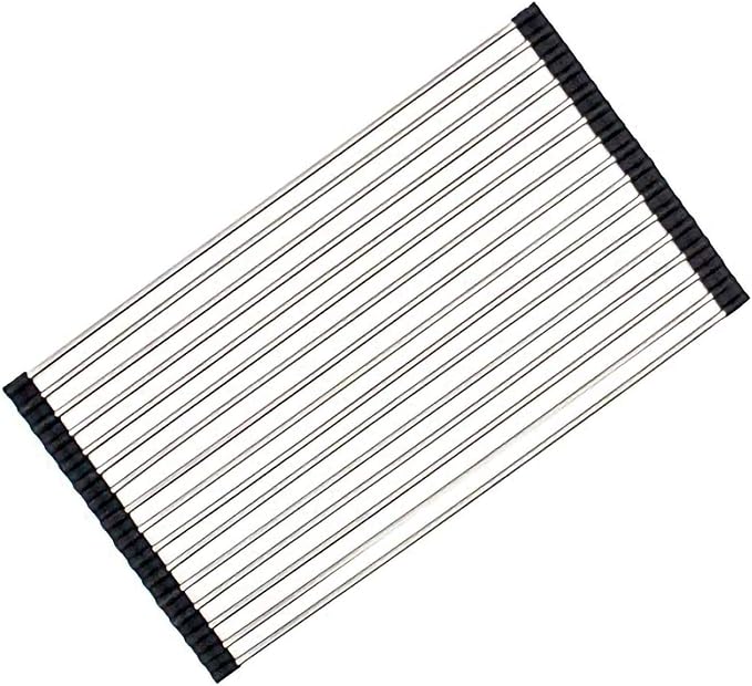 Ahyuan Roll up Dish Drying Rack Over The Sink Kitchen Roll up Sink Drying Rack Portable Dish Drainer Foldable Dish Drying Rack (Black, 20.5''X11.2'') by Ahyuan