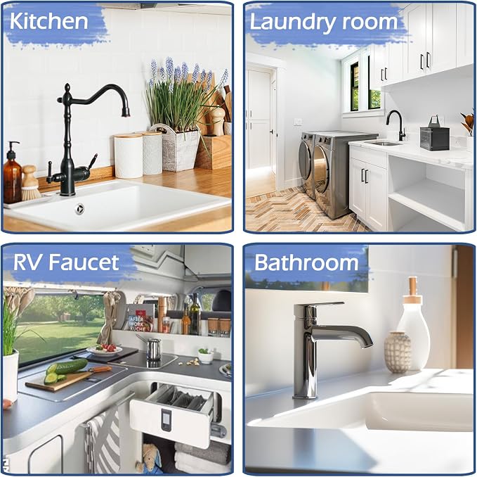 Amerner Kitchen Sink Splash Guard, Silicone Faucet Guard & Draining Mat, Bathroom and Kitchen Sink Organizer, Sink Faucet Mat Water Splash Guard Behind Faucet Accessories Gadgets, 14.2” x 5.1”, White - Image 7