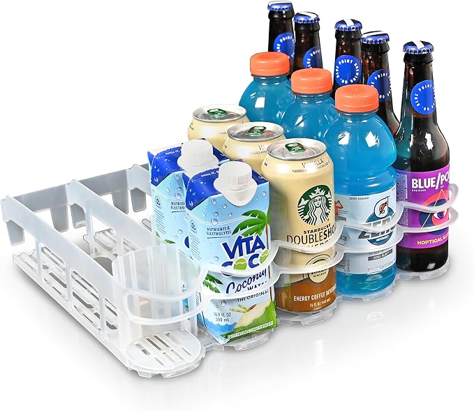 Fridge-Plus Drink Organizer for Refrigerator Storage - Soda Can Dispenser and Soda Can Organizer Rack for Bar Fridge (Pack of 1) by DisplayTechnologies
