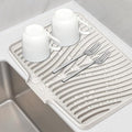 TIKNIK Silicone Dish Drying Mat for Kitchen Counter, Cream-1pcs, 16" x 12" | Heat Resistant & Non-Slip Dish Drain Pad with Built-In Drain, Dishwasher Safe, Quick-Dry, Hangable & Roll-Up for Storage by TIKNIKHomeOutdoor