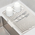 TIKNIK Silicone Dish Drying Mat for Kitchen Counter, Cream-1pcs, 20" x 15" | Heat Resistant & Non-Slip Dish Drain Pad with Built-In Drain, Dishwasher Safe, Quick-Dry, Hangable & Roll-Up for Storage by TIKNIKHomeOutdoor