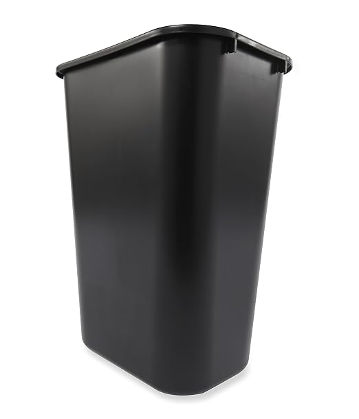 Rubbermaid Commercial Products Deskside Wastebasket/Trash Can, 10.25-Gallon/41-Quart, Black, Plastic, Garbage Can for Home/Office, Fits Under Desk/Sink/Cabinet, Pack of 12 - Image 3