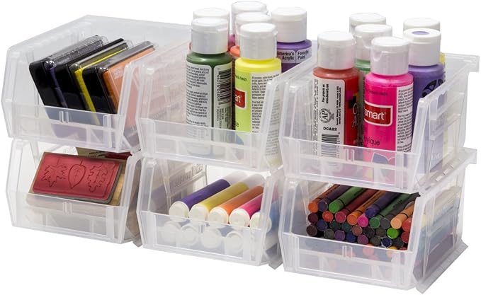 Akro-Mils 30210 AkroBins Plastic Storage Bins, Space-Saving Stackable Bins for Garage, Pantry, Craft Organization, 5" x 4" x 3", Red, (Pack of 24) - Image 9