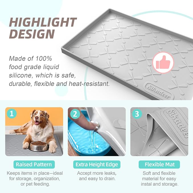 Waterproof Under Sink Mat 34" x 19" Cabinet Protector Silicone Mat | Heavy Duty Deep Drip Tray, Extra Thick Non Slip Liner for Kitchen & Bathroom, Pets, Organizer, Storage, Boots, Home Essential - Image 5