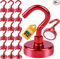 DIYMAG Magnetic Hooks 20pcs 30lbs Cruise Essentials 2026 Magnet Hook Red | Neodymium Heavy Duty Strong Magnets Hanging Ship Cabins Refrigerator Fridge Classroom Beach Vacation Kitchen Grills Home Tool by DIYMAG