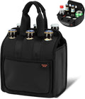 Portable Drinks Tote Bag for 6 PCS Beverage Cans/Bottles, Neoprene Insulated Drinks Can Bottle Carrier Tote Beverages Cans Cooler Bag Holder for Camping, Picnic, Party (Black) by DesingWish