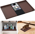URMONA Waterproof Silicone Under Sink Mat 19'' x 12'' Shelf Liner for Kitchen and Bathroom, Cabinet and Counter Protector, Storage and Organizers, Litter Mat, Pet Cat Puppy Essentials(Brown) by URMONA