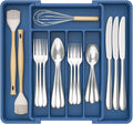 Lifewit Silverware Drawer Organizer, Expandable Utensil Tray for Kitchen, BPA Free Flatware and Cutlery Holder, Adjustable Plastic Storage for Spoons Forks Knives, 8.5"-14.1" x 12.1", Dark Blue by Lifewit