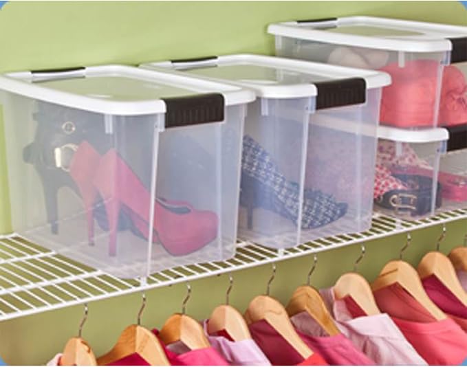 Sterilite 18-Pack Ultra Latching Box, Storage Bins with Lids, Clear Plastic, 30 Quart - Heavy-Duty Organizing Containers for Closet, Bathroom, and Office - Image 8