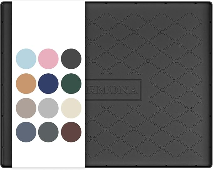 URMONA 25" x 22" Waterproof Silicone Mat in Multiple Sizes & Colors, Under Sink Mat for Kitchen & Bathroom, Pet Food Pad for Dogs & Cats, Kitchen Cabinet Liner, Multi-Purpose for Storage(Black) by URMONA