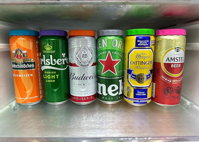 Silicone Soda Can Lids, 6 Pack Reusable Silicone Can Covers, Can Stopper or Protector For Soda, Beer, Drink, Juice, Coke, Beverage, Fits Standard Cans - Image 7