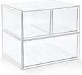 Prsildan Acrylic Drawer Makeup Organizer with 3 Drawers, Clear Stackable Storage for Baby Bottles, Craft, Jewelry & Hair Accessories, Multi-Use for Vanity, Countertop, Office Desk Organization by Prsildan