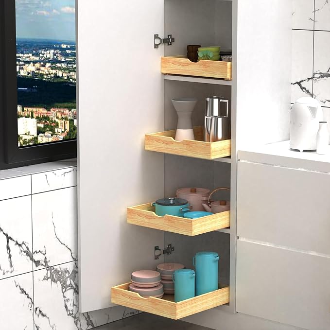 Pull Out Drawers for Kitchen Cabinets, Fully Assembled Wood Cabinet Pull Out Drawer, Pull Out Cabinet Organizer, Fast and Easy DIY Installation, 16”W x 21”D - Image 7