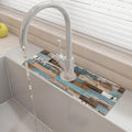15" X 5.5" Kitchen Sink Splash Guard Faucet Mat Wood Grain Super Absorbent Fast Drying Faucet Guard & Draining Mat Sink Splash Guard Behind Faucet for Kitchen, Bathroom by Unknown