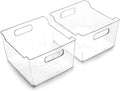 BINO | The Lodge Collection | Plastic Storage Bins - 2 Pack | Multi-Use Organizer With Built-In Handles | BPA-Free | for Pantry, Home, Fridge, and Freezer Organization by BINO