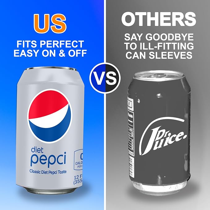 BeerSkin Silicone Can Covers 12 oz (355 ml) - Soda Can Cover - 2 Pk | Silver Diet, Reusable, Travel, Camping, Beach Days, Outdoor Parties, Fun Beverage Accessories, Gift for Outdoor Lovers - Image 2