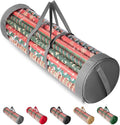 BALEINE Christmas Wrapping Paper Organizer Storage, 41" Gift Wrap Paper Holder, Clear PVC & Durable 600D Oxford Fabric, Fits 18-25 Rolls, Grey by BALEINE