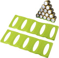Webake 2 Pack Bottle Stacking Mat, Foldable Silicone Bottle and Can Stacker, Can Holder Rack Space Saver Organizer for Refrigerator, Pantry, Countertop, Cabinet (Green) by Webake
