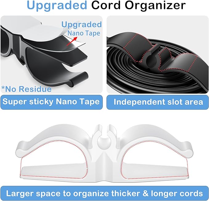 Lancord Cord Organizer for Appliances, 8 Pack Appliance Cord Organizer S&L | Upgraded Kitchen Appliance Cord Organizer Stick On Cord Wrap Cord Holder for Appliances Mixer, Coffee Maker, Pressure Cooker - Image 2