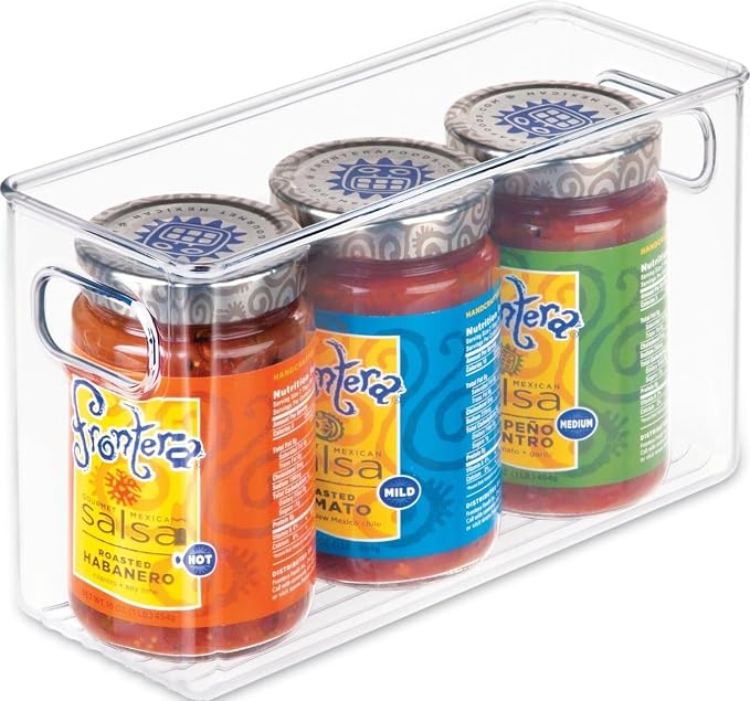 iDesign Slim Clear Plastic Storage Bin, Tall Narrow | Organizer, For Kitchen, Fridge, Freezer, or Pantry by iDesign