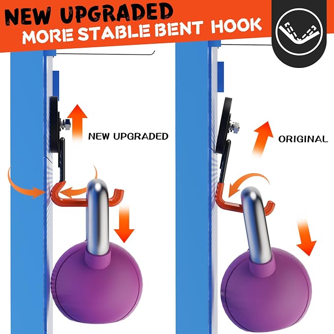 ULIBERMAGNET New Upgraded Heavy Duty Magnetic Garage Hooks,2 Pack Strong Large Magnet Hooks for Power Drill,Garden Tools,Hose,Pegboard,Garage, Workshop,Magnetic Storage Hook for Hanging(Orange) - Image 4