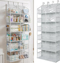Over the Door Organizer, 6-Tier XL, 100D Fabric, Transparent | Extra wide over the door organizer, 65 lb capacity, 12 side mesh pockets, heavy-duty 100D fabric, bedroom & nursery storage by HomeluxTheory