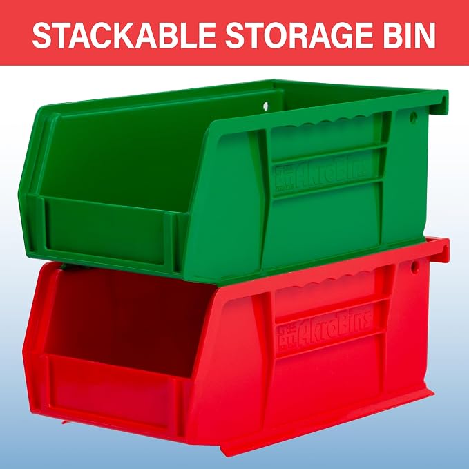 Akro-Mils 30220 AkroBins Plastic Storage Bins, 7"x4"x3", Yellow, 24-Pack | Space-Saving Stackable Bins for Garage, Pantry, Craft Organization - Image 4