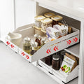 Pull Out Cabinet Organizer 15.8"-23"D&10"-16"W Raised Walls White | 5.5" Raised Side Walls Zero-Drill Adhesive Install 4-Way Expandable Design Triple-Rail Smooth Glide For Kitchen Cabinets by AmzAgeHomeKitchen
