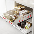 Pull Out Cabinet Organizer 12.5"-17.7"D&12.5"-21"W Raised Walls White | 5.5" Raised Side Walls Zero-Drill Adhesive Install 4-Way Expandable Design Triple-Rail Smooth Glide For Kitchen Cabinets by AmzAgeHomeKitchen