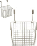 Spectrum Hanging Baskets for Organizing (Large, Satin Nickel) - Grid Over the Cabinet Wire Basket for Kitchen or Bathroom - Door Hanging Storage Organizer for Cleaning Supplies, Washcloths, & Towels by Unknown