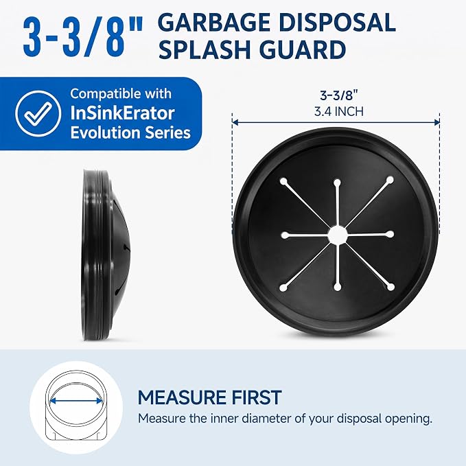 2 PCS Garbage Disposal Splash Guard Sink Baffle, Food Waste Disposer Parts Accessories, Multi-function Drain Plugs for Garbage Disposals, 3 3/8 Inch by CLEESINK - Image 2