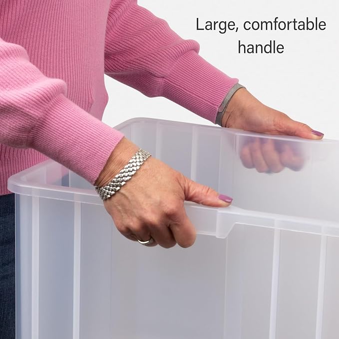 Akro-Mils 13017 Stak-N-Store Stackable Storage Bins, Heavy Duty Garage Storage Containers, Open Front Plastic Organizer for Tools, Shelves, Closet Organizer, 15" x 20" x 12-1/2", Clear, 3-Pack - Image 9