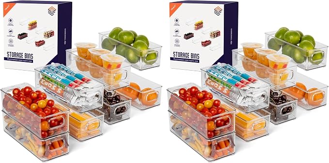 ClearSpace Plastic Pantry Organization and Food Storage Bin – Great Kitchen Organization and Kitchen Storage – Fridge Organizer Bins– 16 Pack by ClearSpace