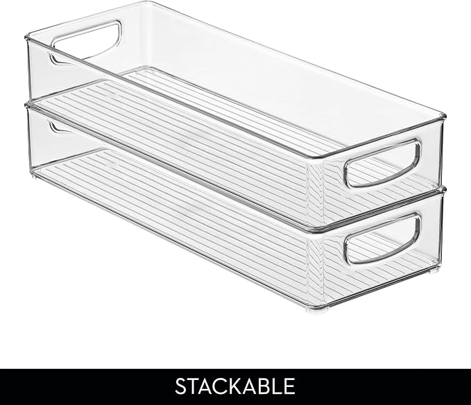 iDesign Slim Extra Long Clear Storage Bin, 4-Pack - Image 5